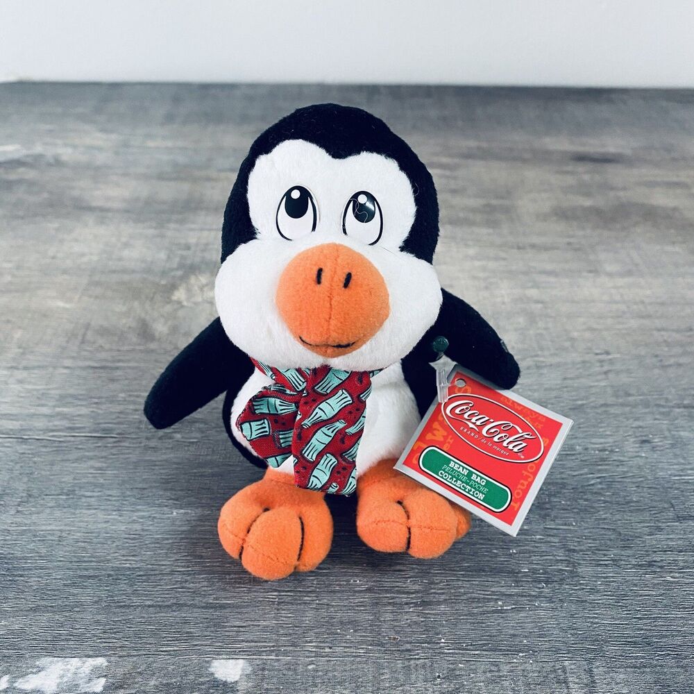 Coca Cola Christmas Penguin Bean Bag Coke Plush Stuffed Animal Vintage